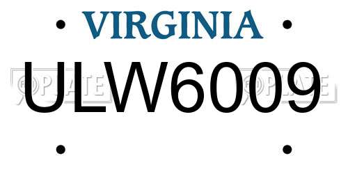 ULW6009 Virginia License Plate