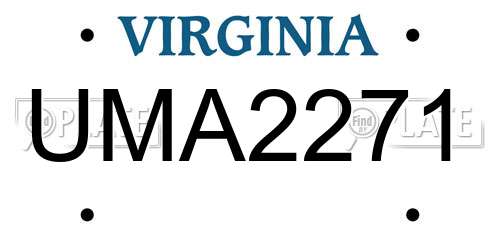 UMA2271 Virginia License Plate