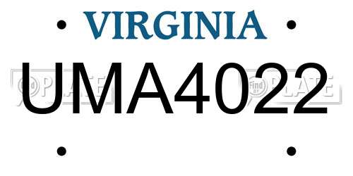 UMA4022 Virginia License Plate