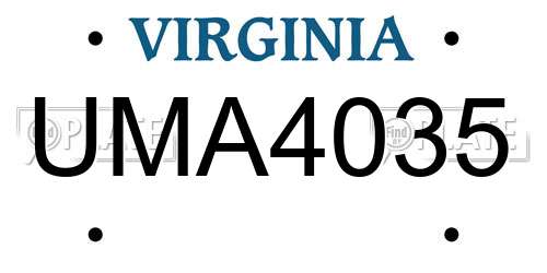 UMA4035 Virginia License Plate
