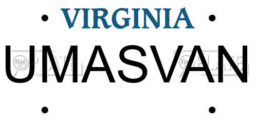 UMASVAN Virginia License Plate