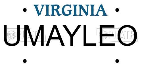 UMAYLEO Virginia License Plate