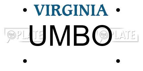 UMBO Virginia License Plate