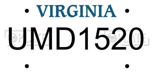 UMD1520 Virginia License Plate