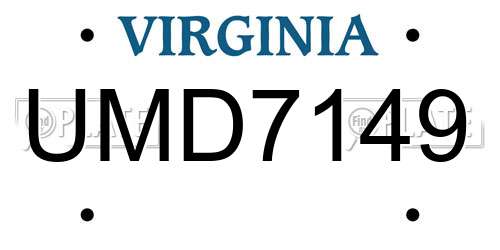 UMD7149 Virginia License Plate