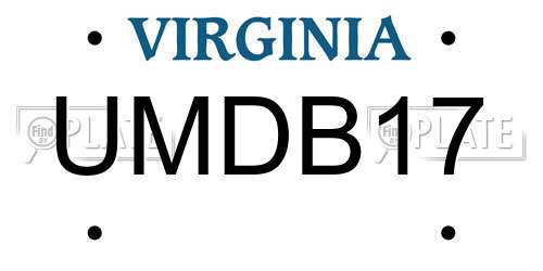 UMDB17 Virginia License Plate