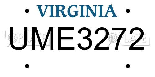 UME3272 Virginia License Plate