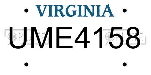 UME4158 Virginia License Plate