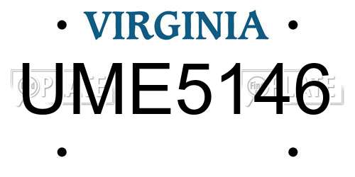 UME5146 Virginia License Plate