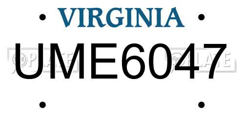 UME6047 Virginia License Plate