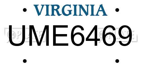 UME6469 Virginia License Plate
