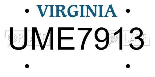 UME7913 Virginia License Plate