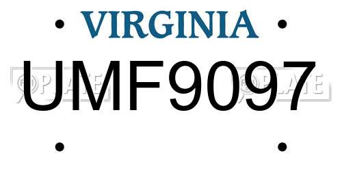 UMF9097 Virginia License Plate