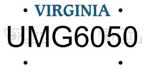 UMG6050 Virginia License Plate