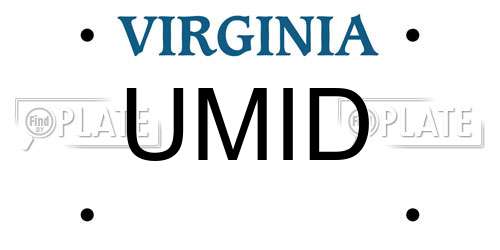 UMID Virginia License Plate