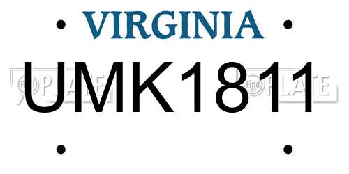 UMK1811 Virginia License Plate