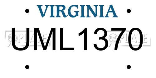 UML1370 Virginia License Plate