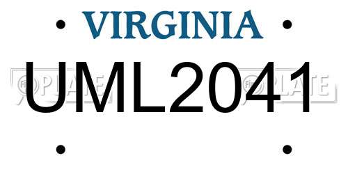 UML2041 Virginia License Plate