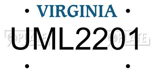 UML2201 Virginia License Plate