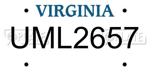 UML2657 Virginia License Plate