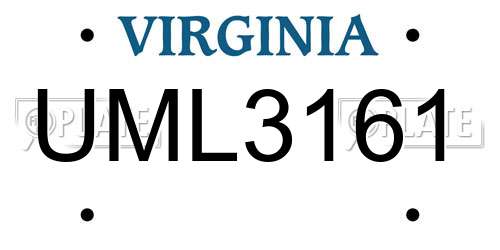 UML3161 Virginia License Plate