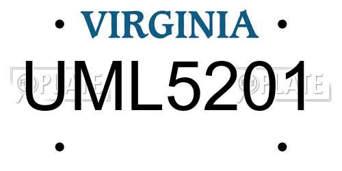 UML5201 Virginia License Plate