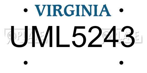 UML5243 Virginia License Plate