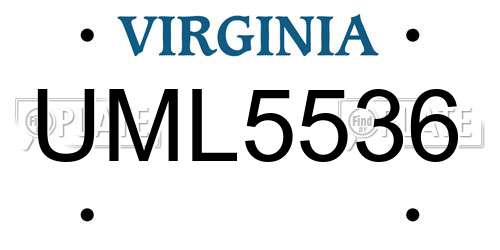 UML5536 Virginia License Plate