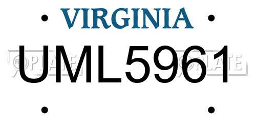 UML5961 Virginia License Plate