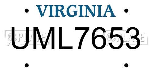 UML7653 Virginia License Plate