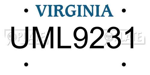 UML9231 Virginia License Plate