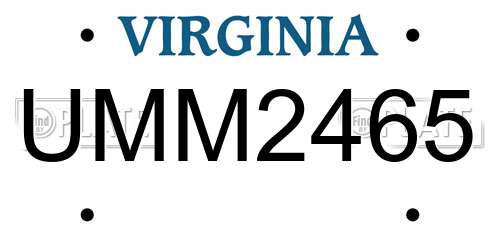 UMM2465 Virginia License Plate