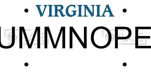 UMMNOPE Virginia License Plate