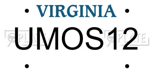 UMOS12 Virginia License Plate