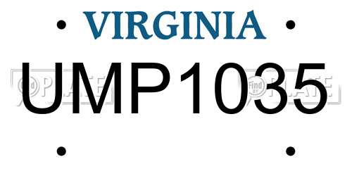 UMP1035 Virginia License Plate