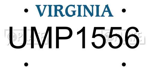 UMP1556 Virginia License Plate