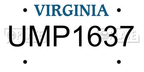 UMP1637 Virginia License Plate