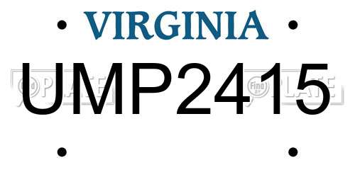 UMP2415 Virginia License Plate