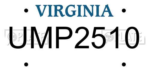UMP2510 Virginia License Plate