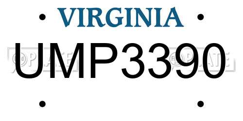 UMP3390 Virginia License Plate