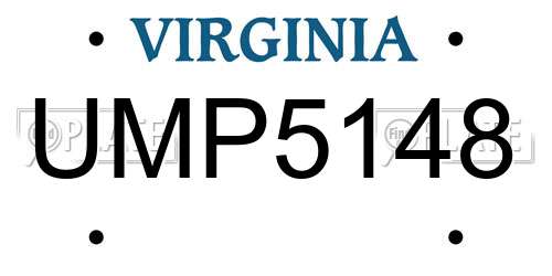 UMP5148 Virginia License Plate