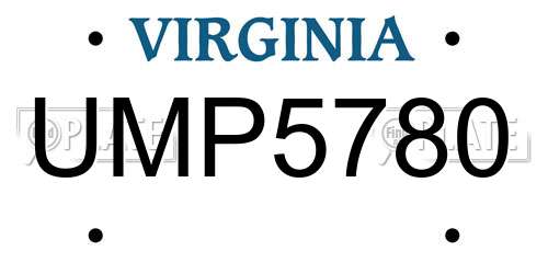UMP5780 Virginia License Plate