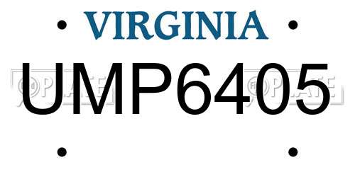 UMP6405 Virginia License Plate