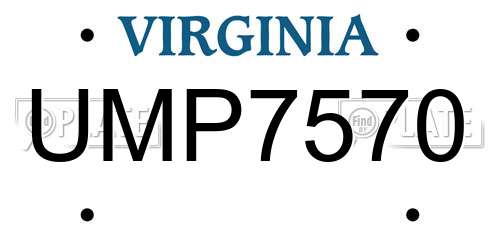 UMP7570 Virginia License Plate