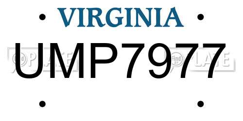 UMP7977 Virginia License Plate