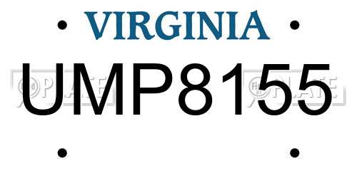 UMP8155 Virginia License Plate
