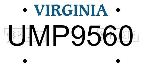 UMP9560 Virginia License Plate