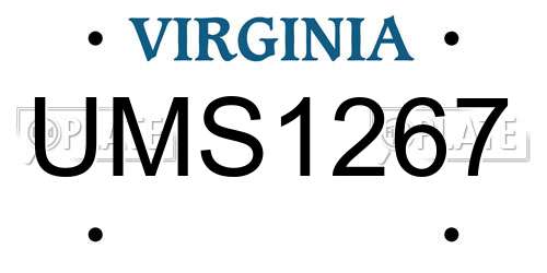 UMS1267 Virginia License Plate