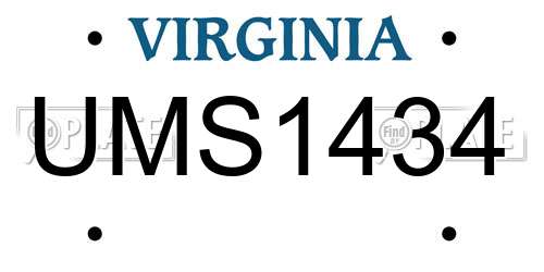 UMS1434 Virginia License Plate