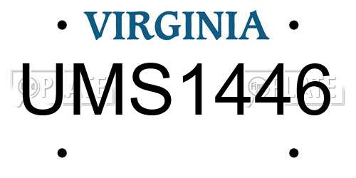 UMS1446 Virginia License Plate
